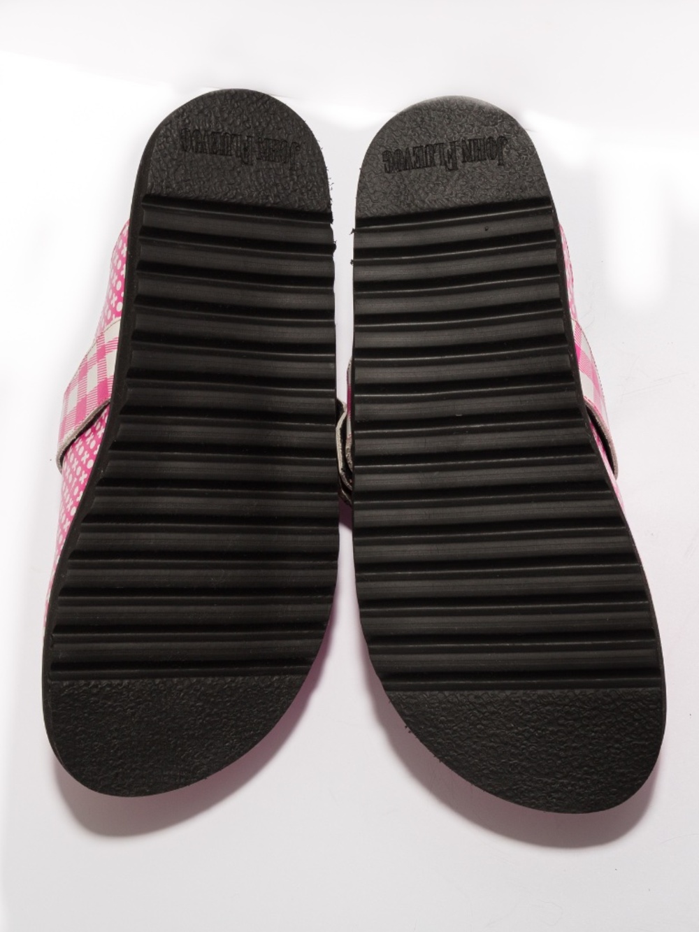 John Fluevog Chillville Bean Bag pink XO buckle clog pink & white pattern 10 - Picture 12 of 12